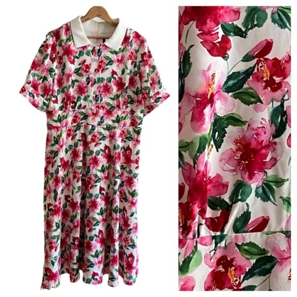 Alexia Admor Pink Floral Summer Garden Emery Dress Size 14